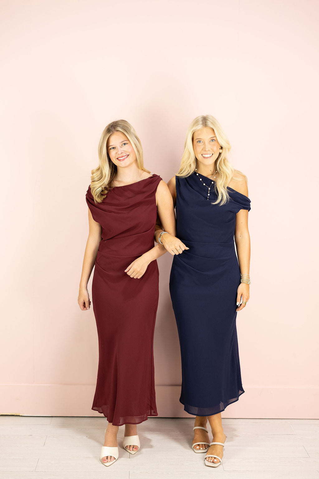 Dani Asymmetrical Midi Dress Wine
