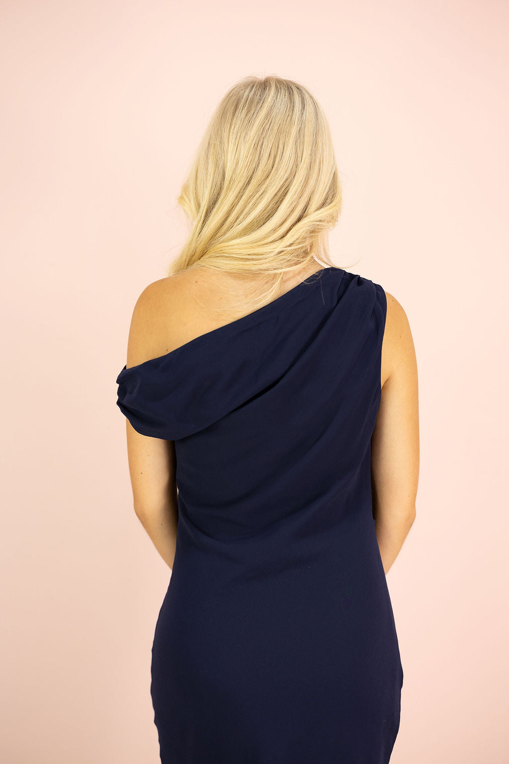 Dani Asymmetrical Midi Dress Navy