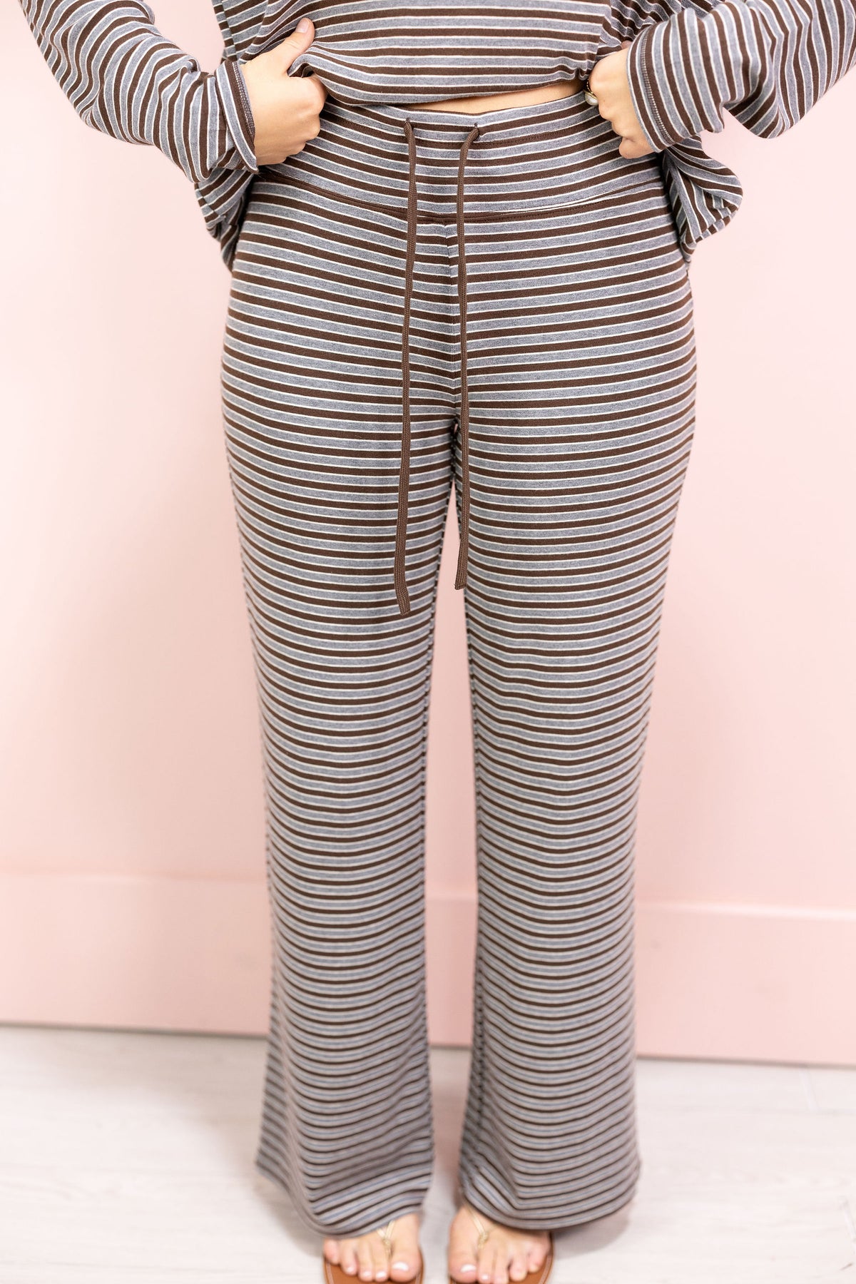 Langston Stripe Pants Brown/Grey