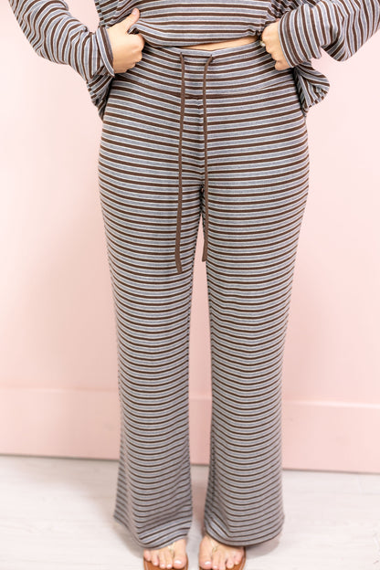 Langston Stripe Pants Brown/Grey