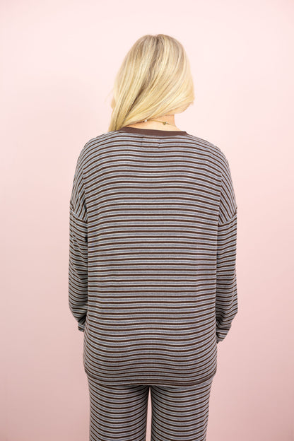 Langston Stripe Pants Brown/Grey