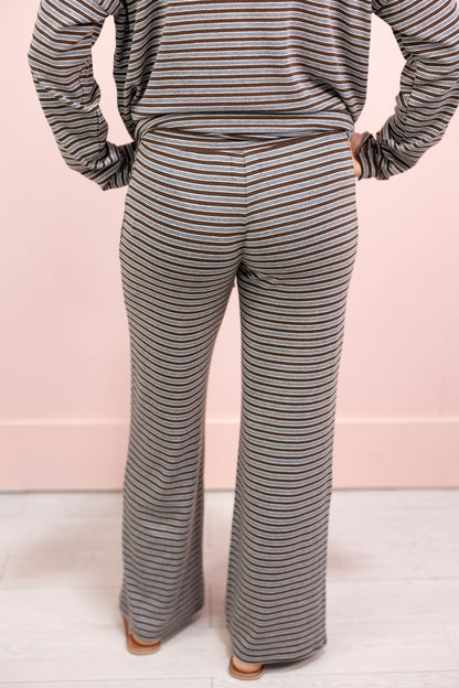 Langston Stripe Pants Brown/Grey