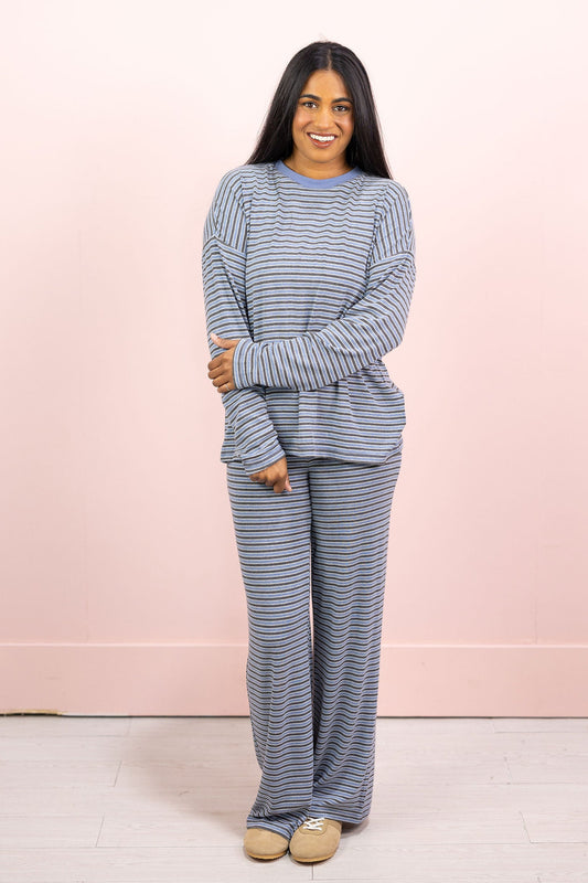 Langston Stripe Pants Blue/Grey