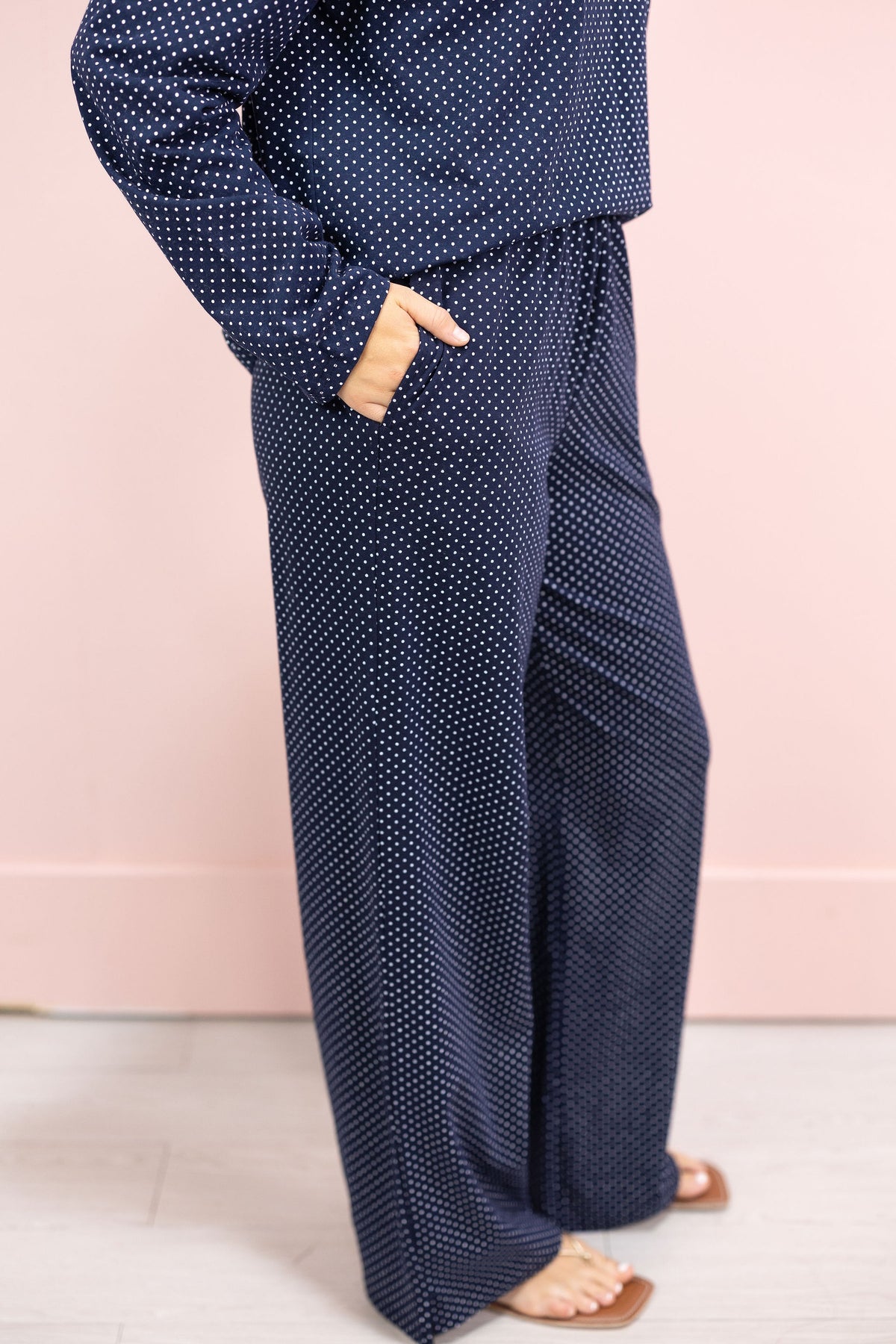Navy Polka Dot Lounge Pants