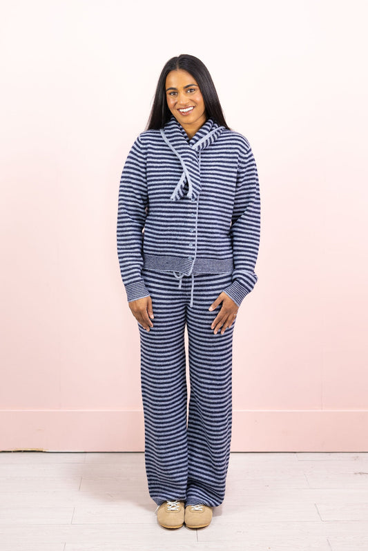 Navy Stripe Sweater Set w/ Tie of 2