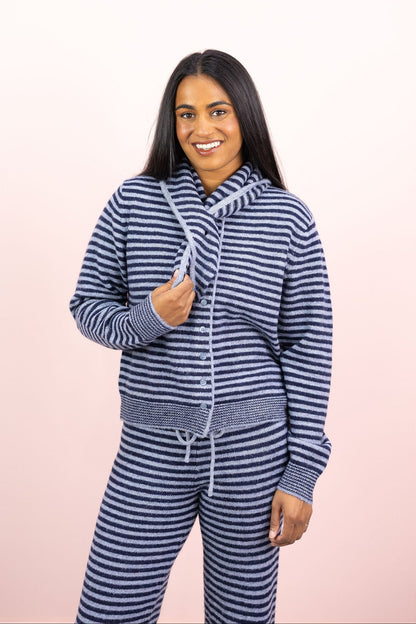 Navy Stripe Sweater Set w/ Tie of 2