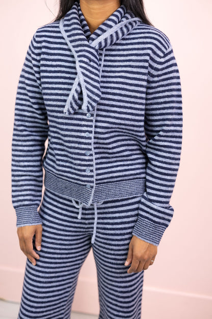 Navy Stripe Sweater Set w/ Tie of 2