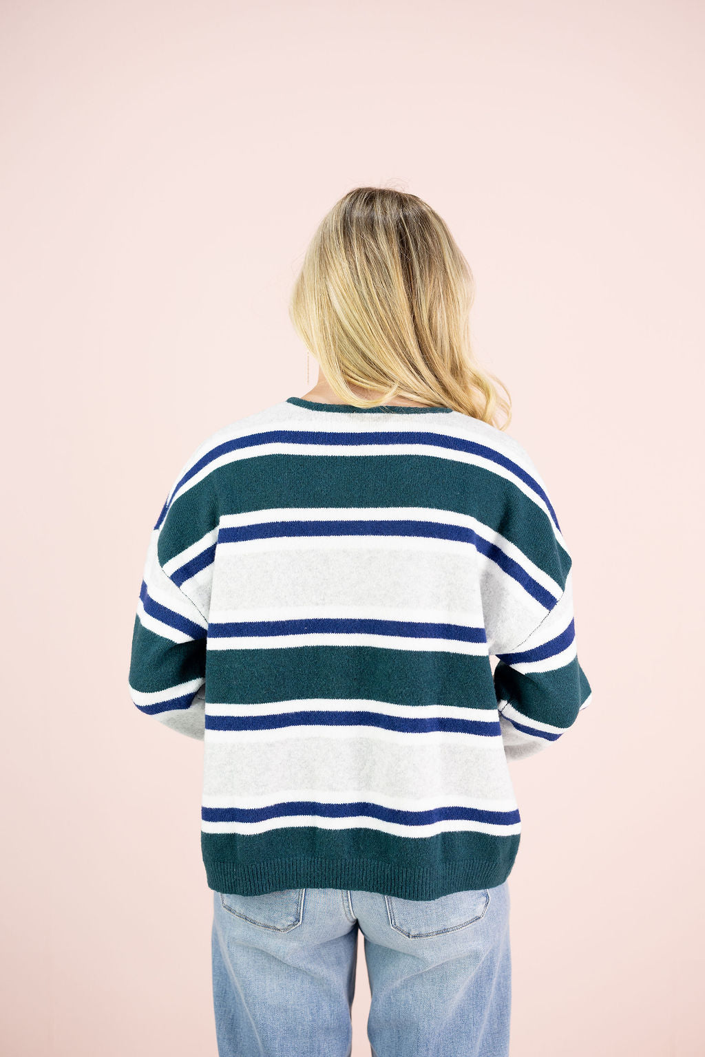 Green Multi Stripe Cardigan
