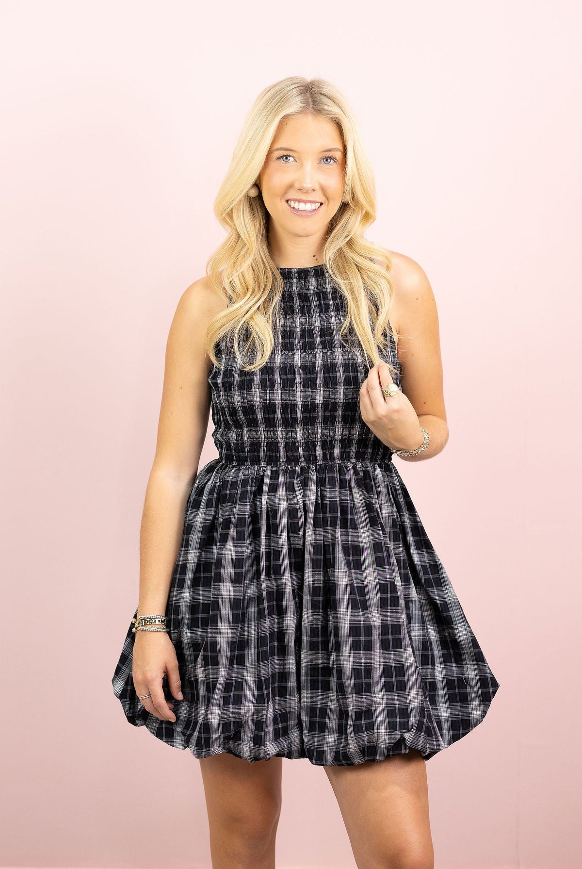 Petite Pause Smocked Bubble Dress