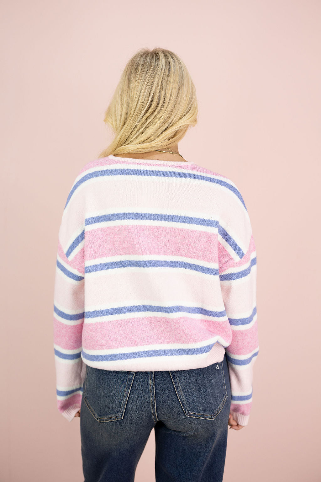 Light Pink Multi Stripe Cardigan