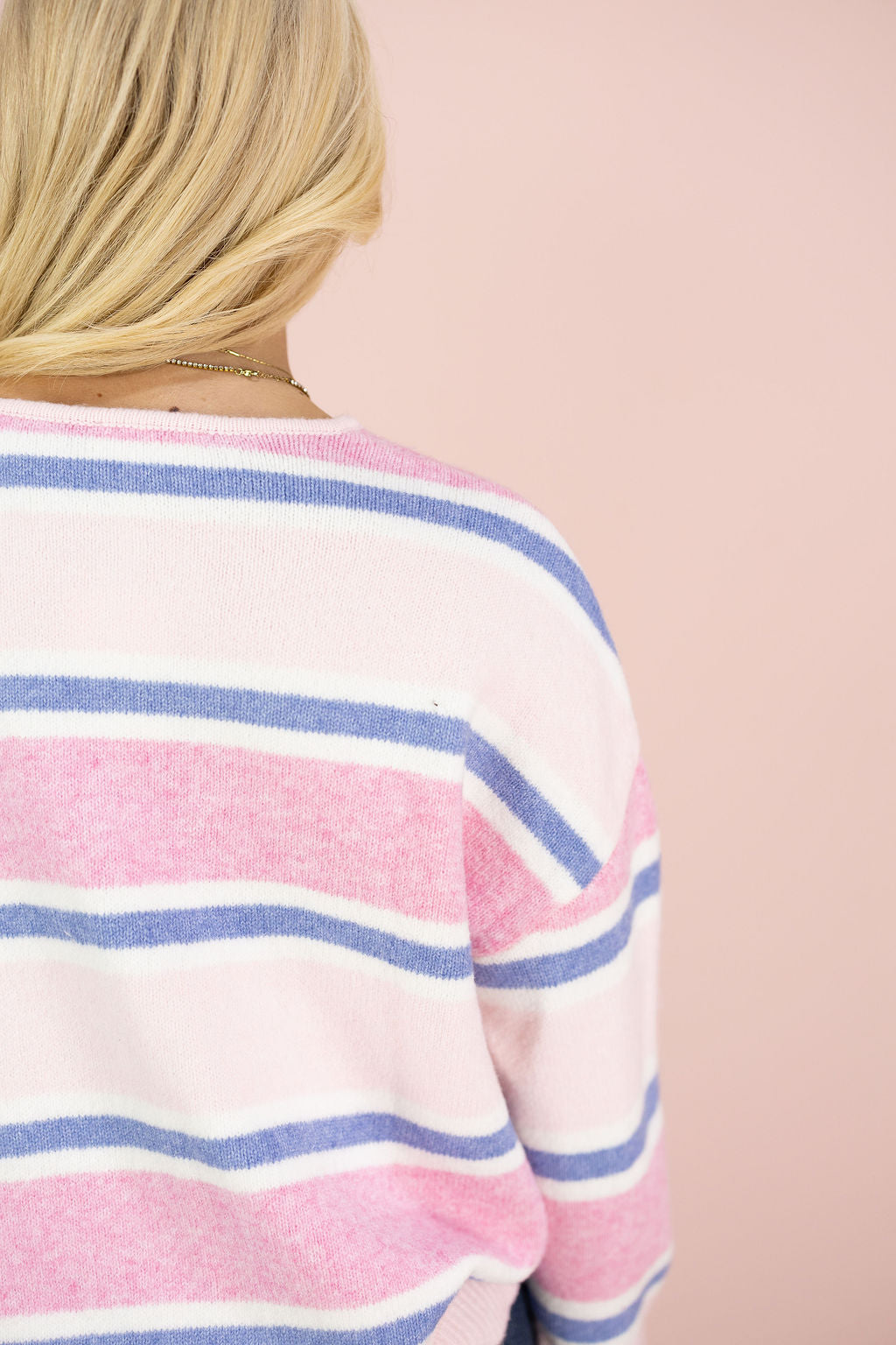 Light Pink Multi Stripe Cardigan