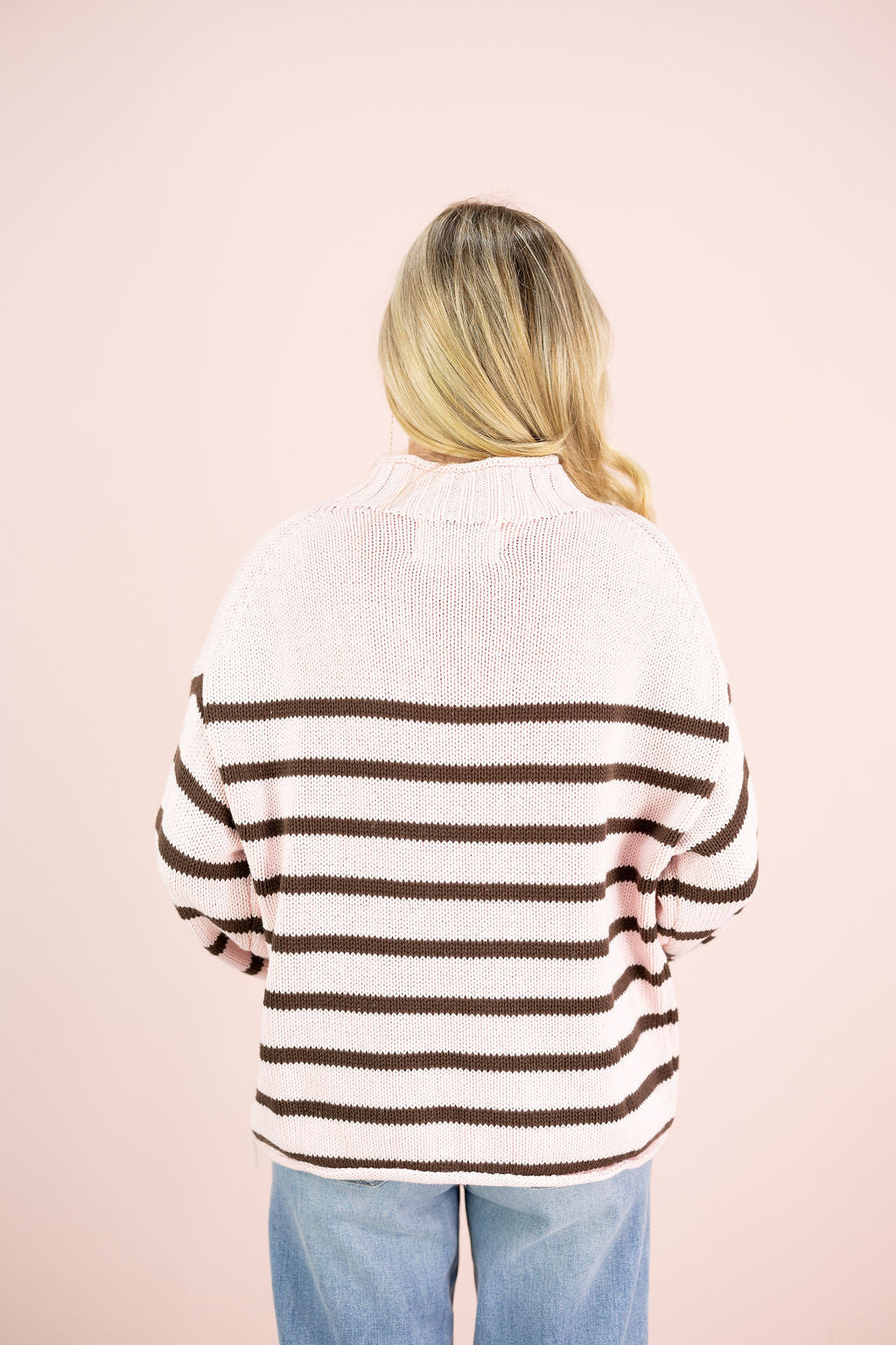 Skylar Stripe Pullover Sweater Pink