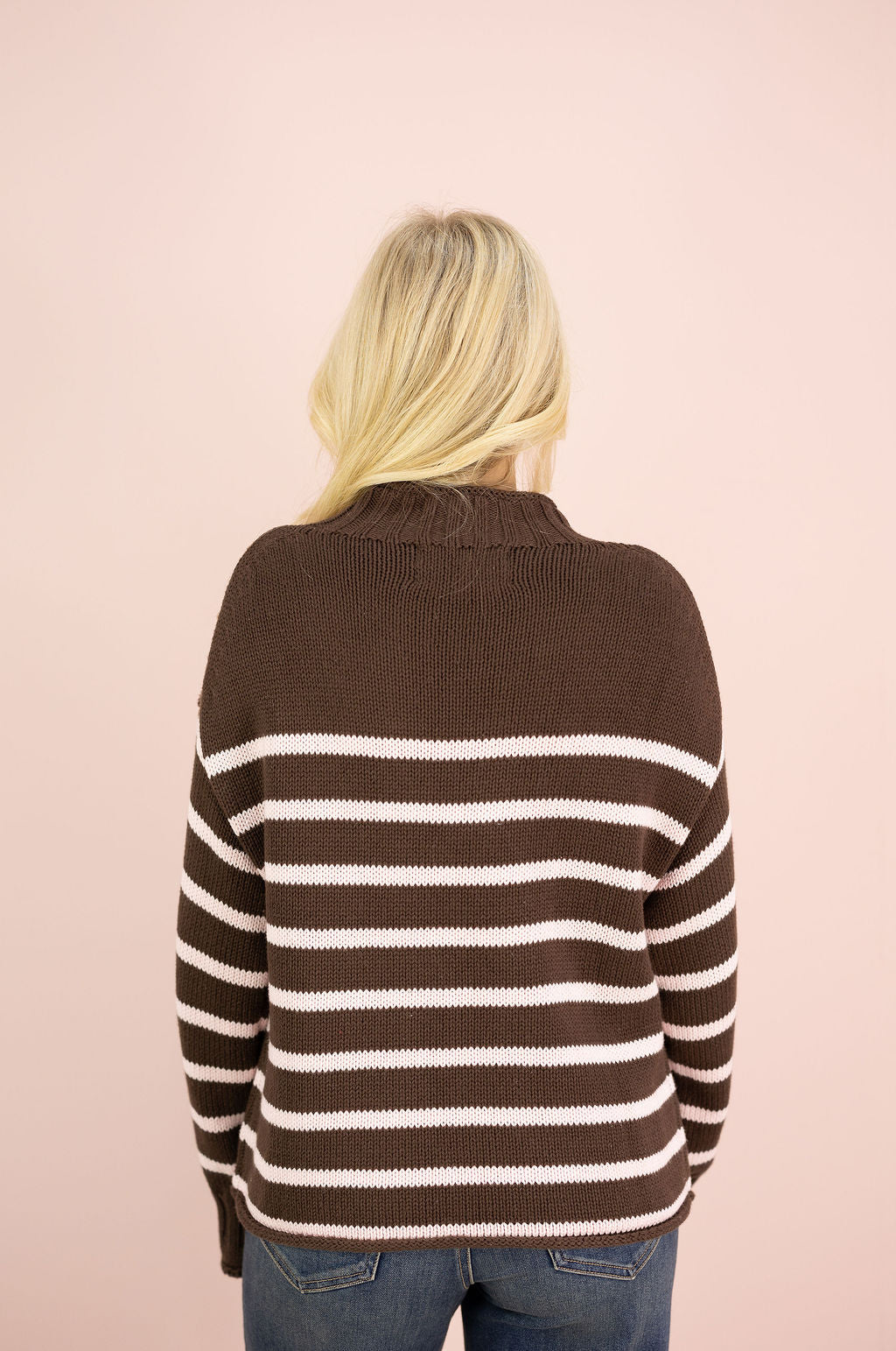 Skylar Stripe Pullover Sweater Brown