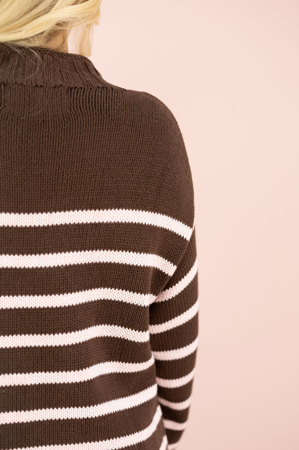 Skylar Stripe Pullover Sweater Brown