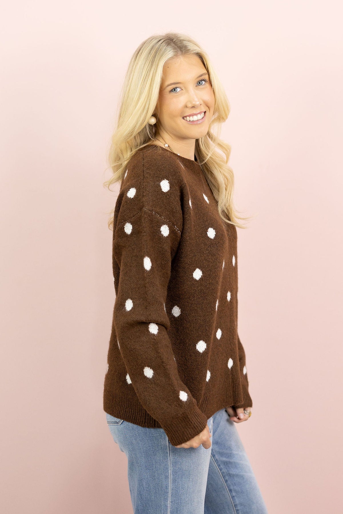 Brown Polka Dot Sweater