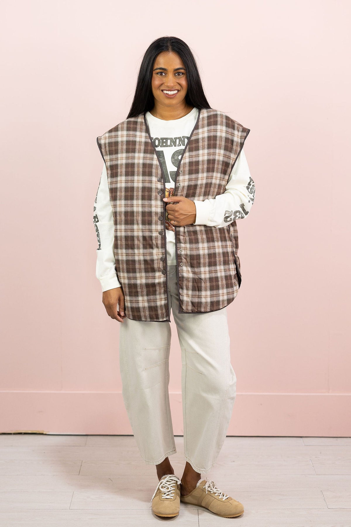 Reversible Plaid Vest