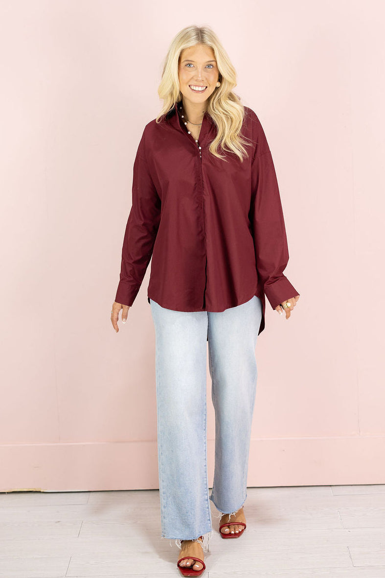 Oversized Shirt Burgundy