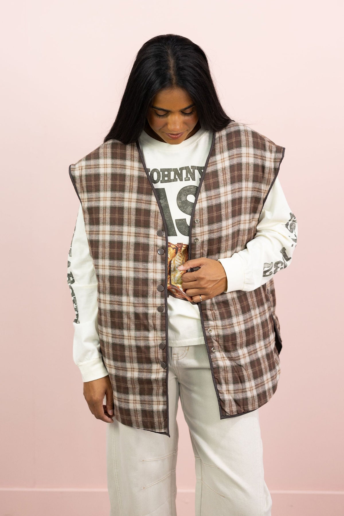 Reversible Plaid Vest