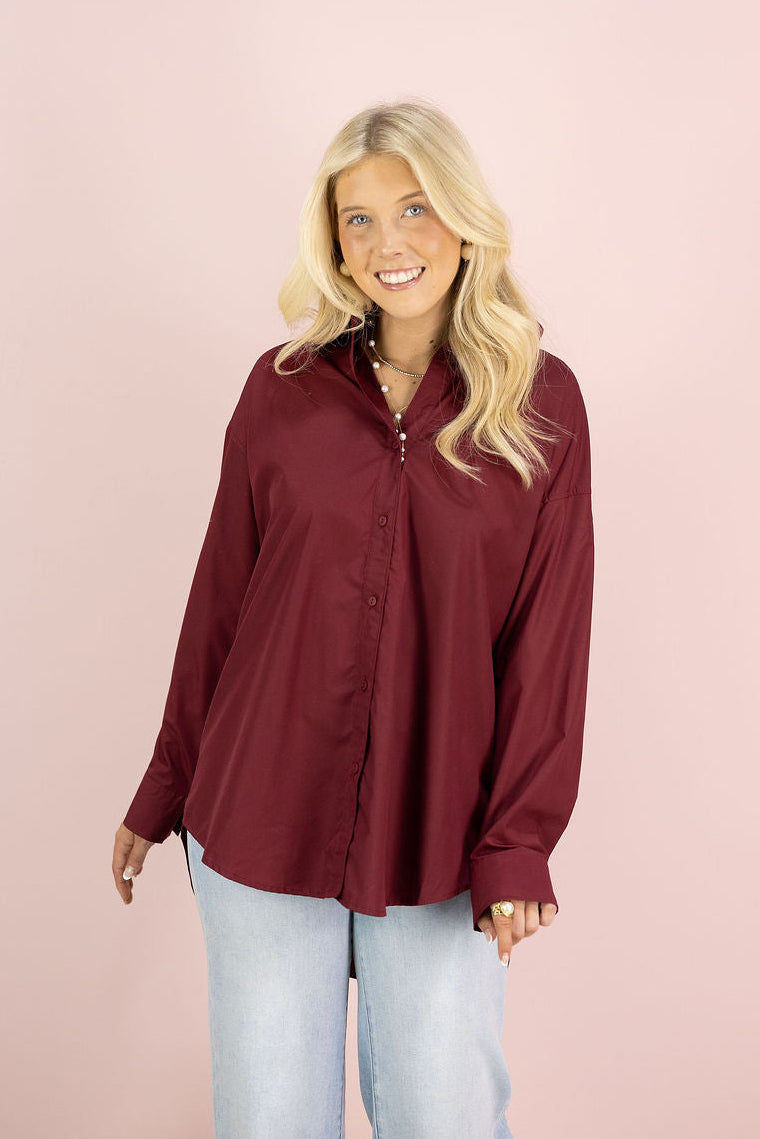 Oversized Shirt Burgundy