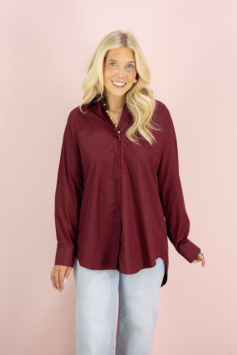 Oversized Shirt Burgundy
