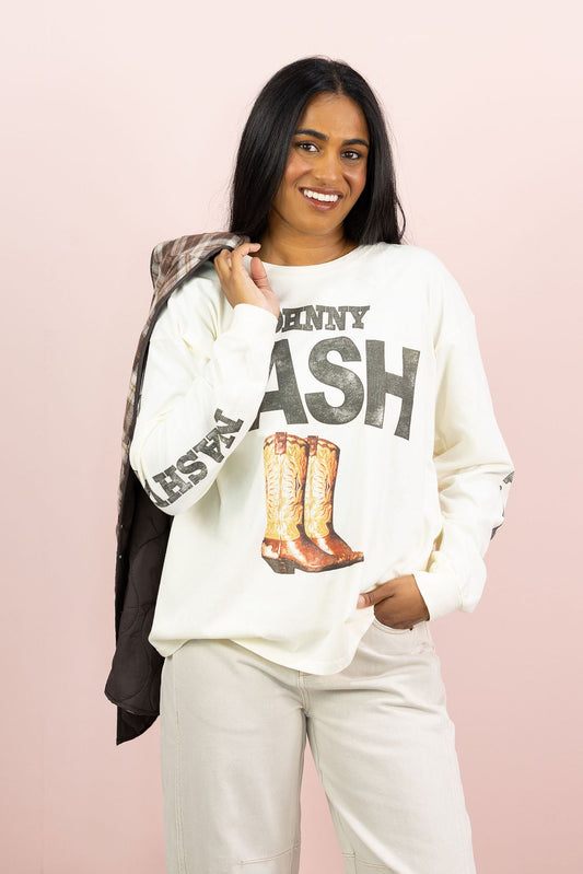 Johnny Cash 1932 Boots Long Sleeve Tee