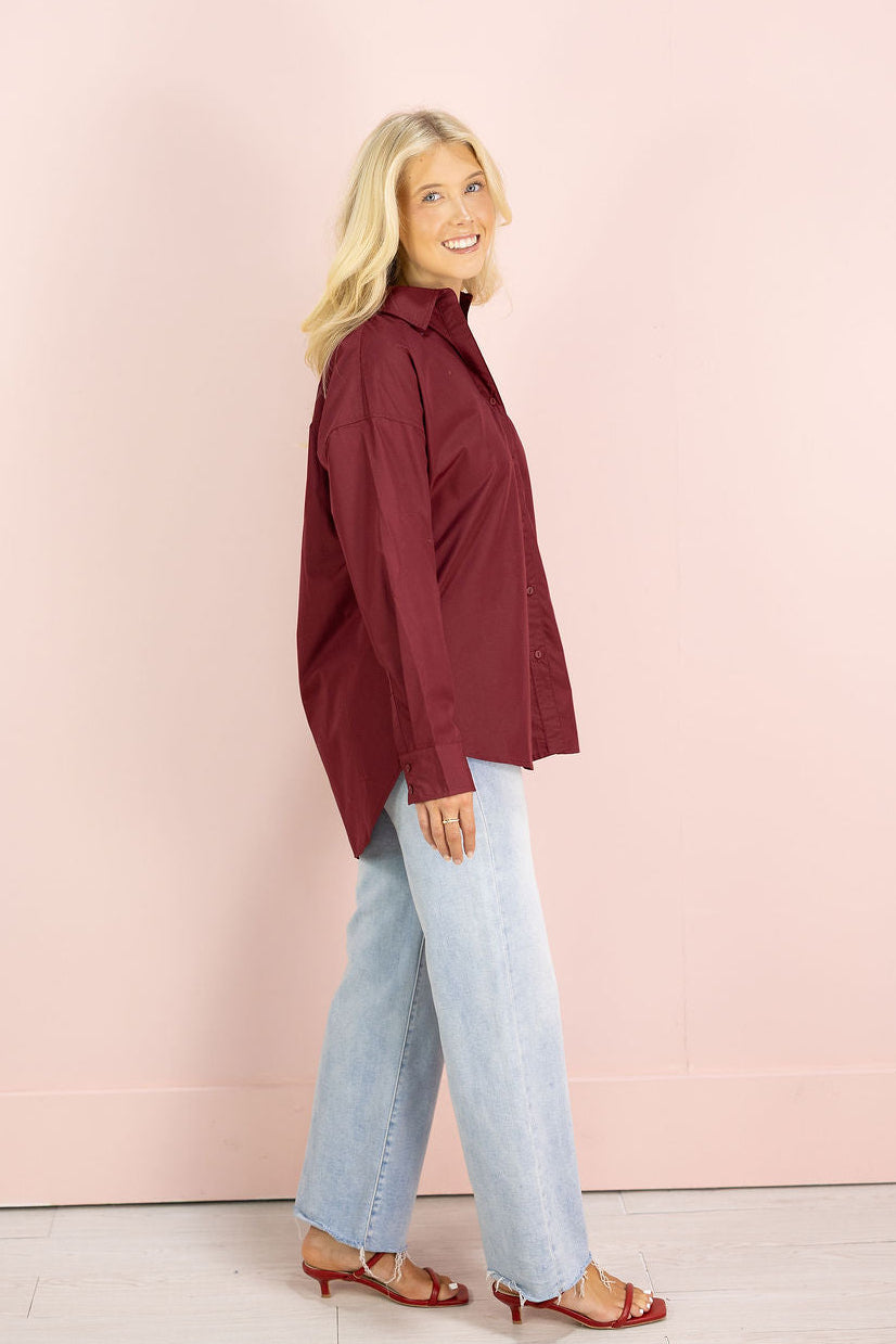 Oversized Shirt Burgundy