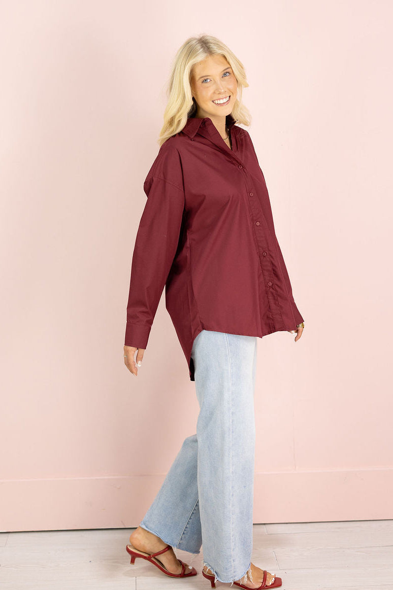 Oversized Shirt Burgundy
