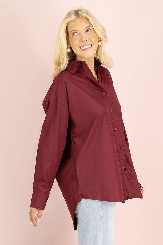 Oversized Shirt Burgundy