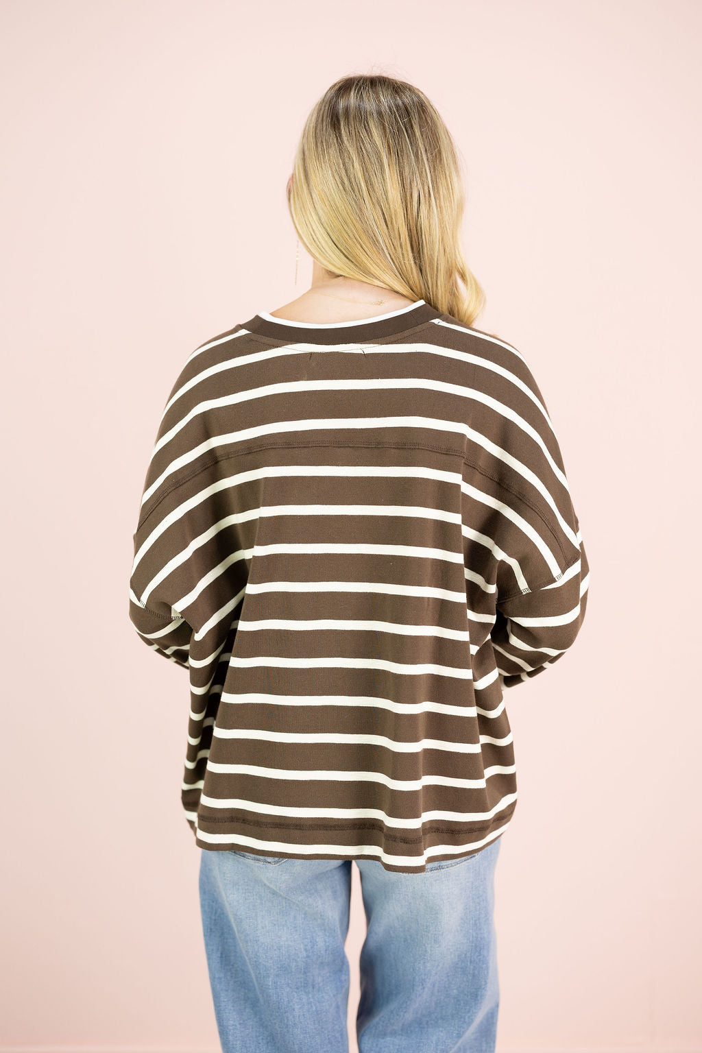 Brown/Ivory Stripe Crewneck