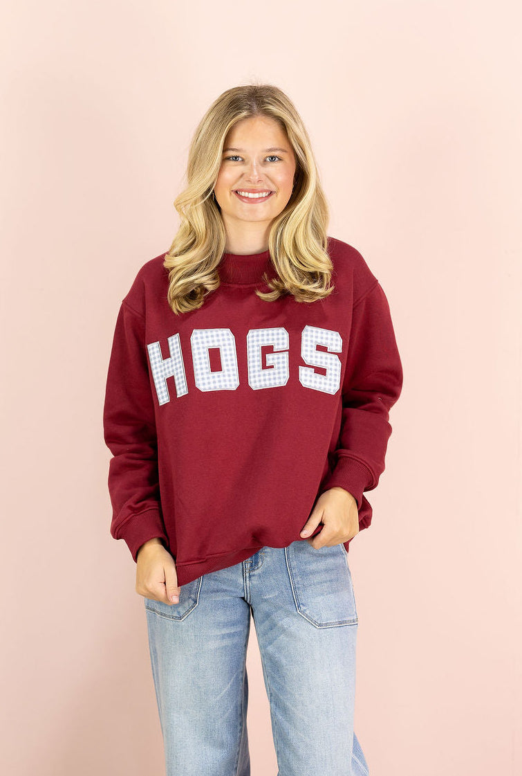 HOGS Mallory Gingham Mockneck