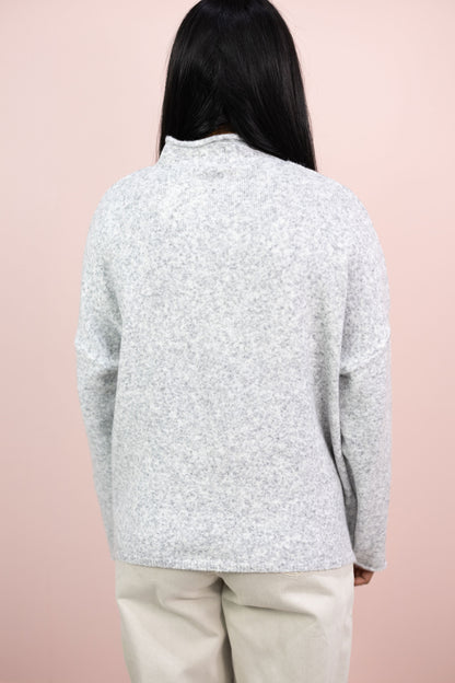 Mock Neck Sweater Heather Grey