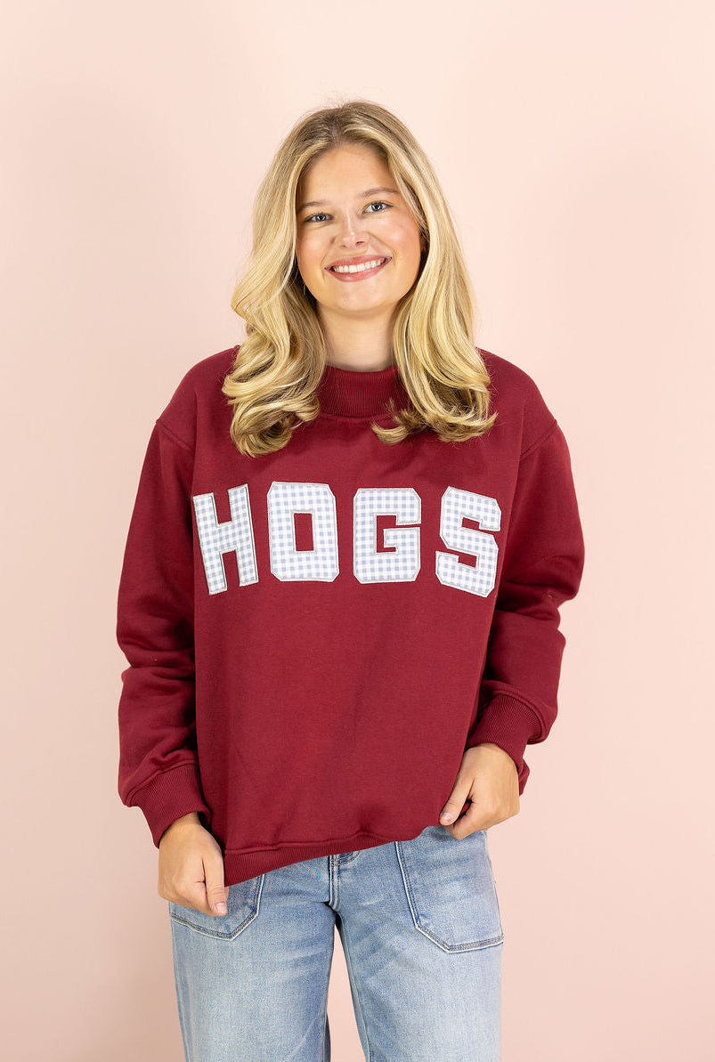 HOGS Mallory Gingham Mockneck