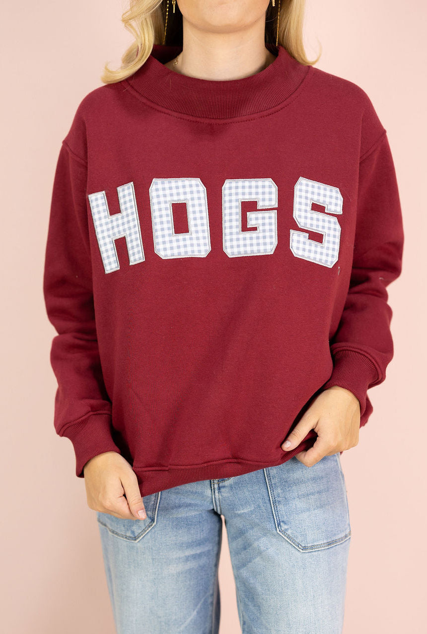 HOGS Mallory Gingham Mockneck
