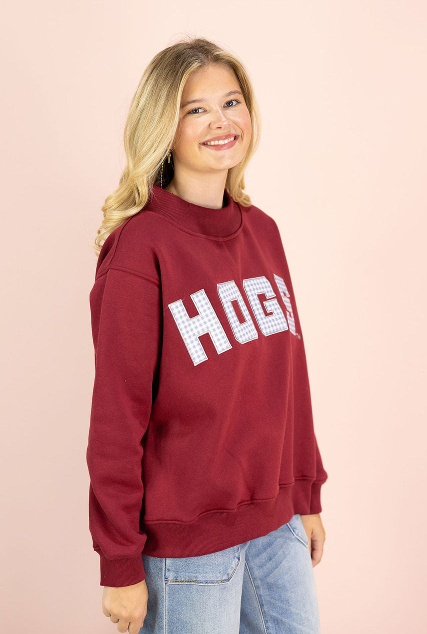 HOGS Mallory Gingham Mockneck