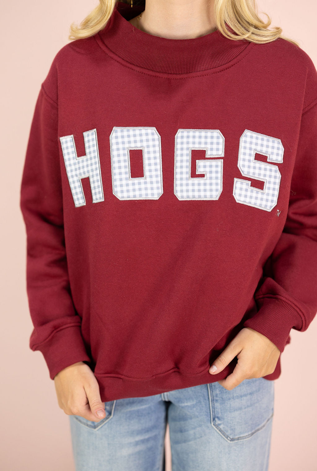HOGS Mallory Gingham Mockneck