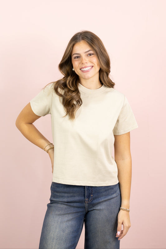 Lanie Basic Top Taupe