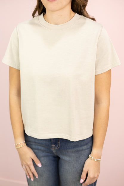Lanie Basic Top Taupe