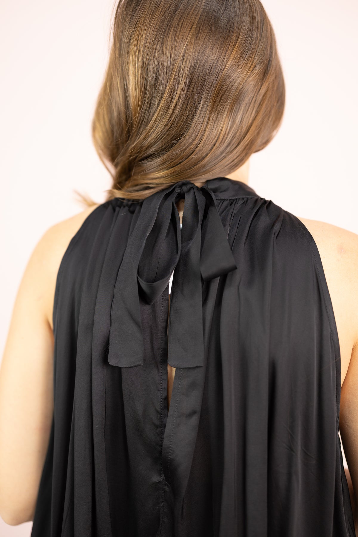 Satin Halter Top Black