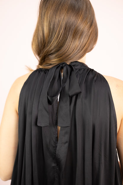 Satin Halter Top Black