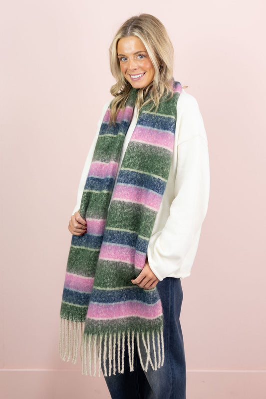 Rainbow Color Block Scarf