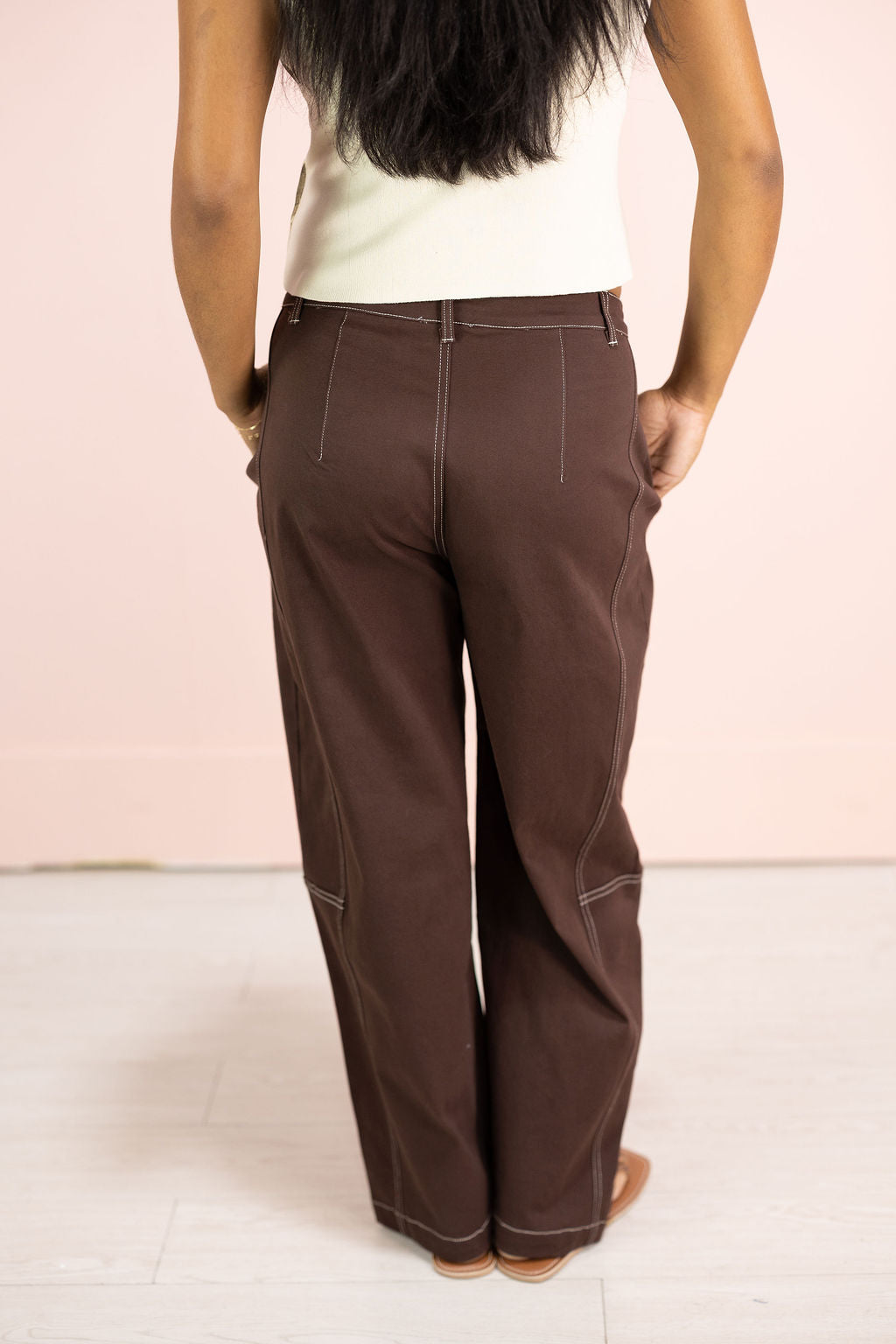 Wide Contrast Seam Pants