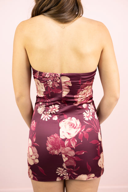Rowan Floral Strapless Dress