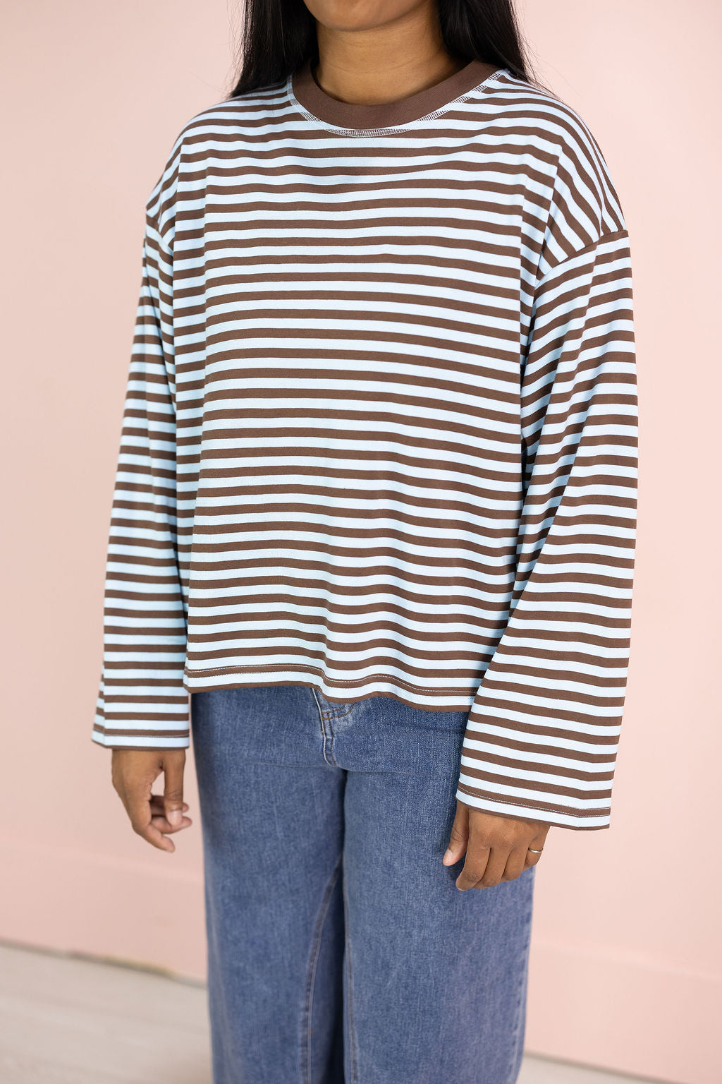 Striped Long Sleeve Top Blue