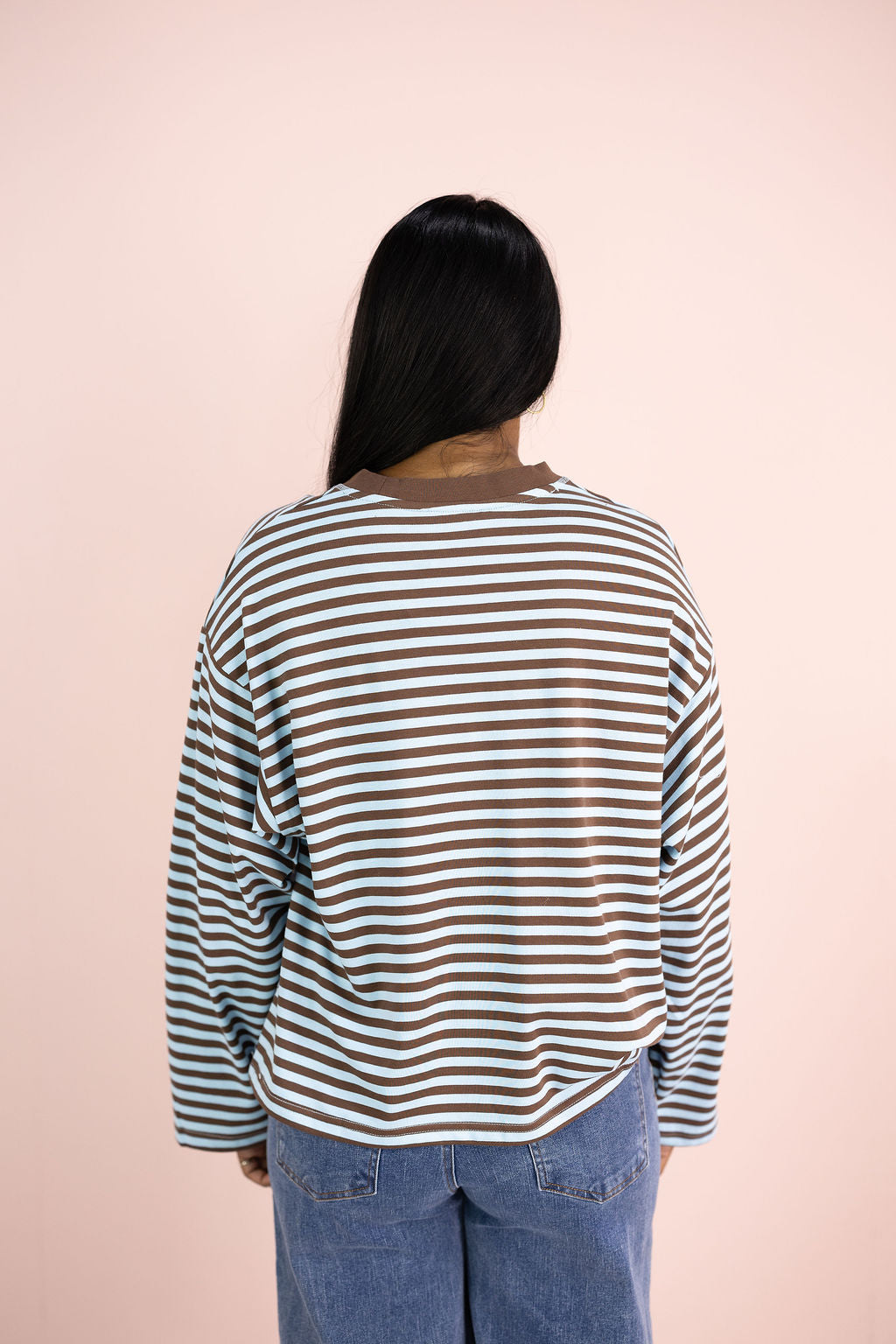 Striped Long Sleeve Top Blue