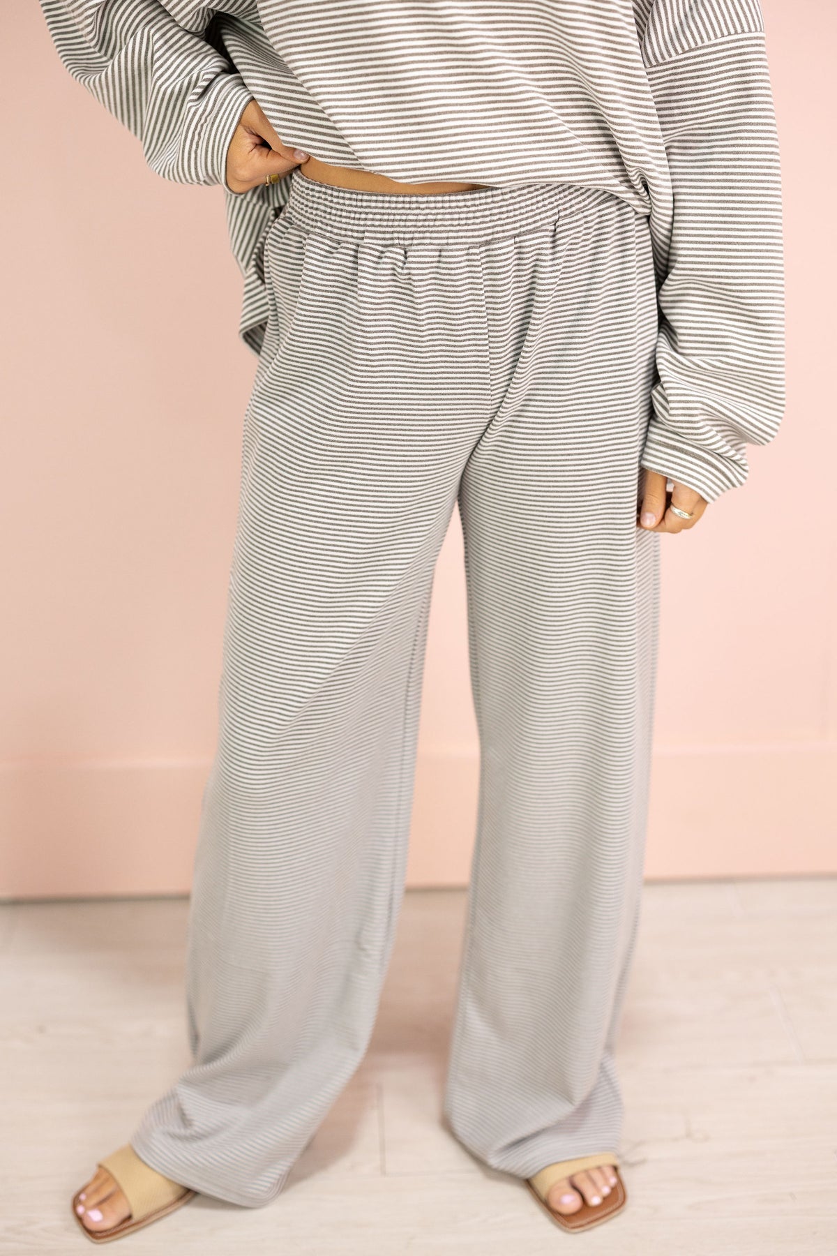Charcoal Stripe Oversized Top