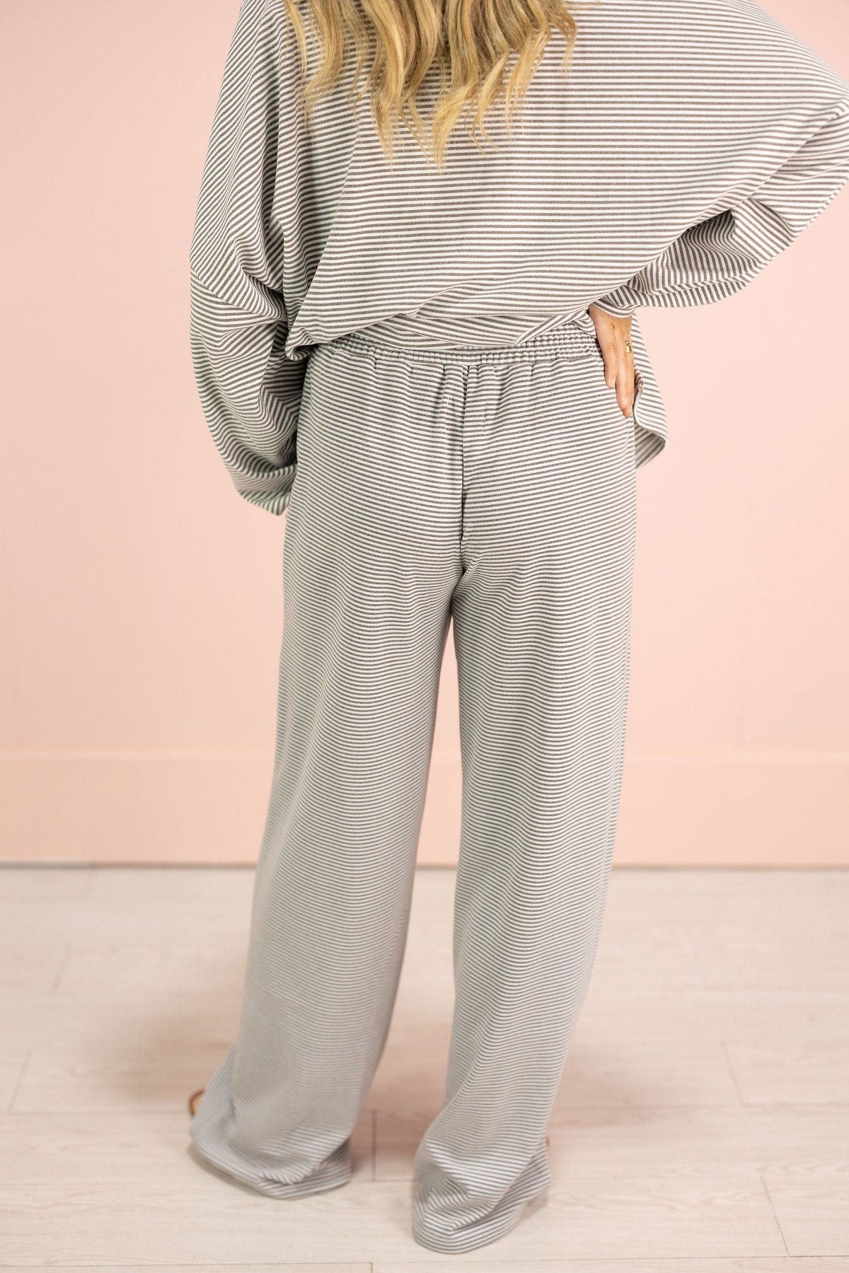 Charcoal Stripe Oversized Top