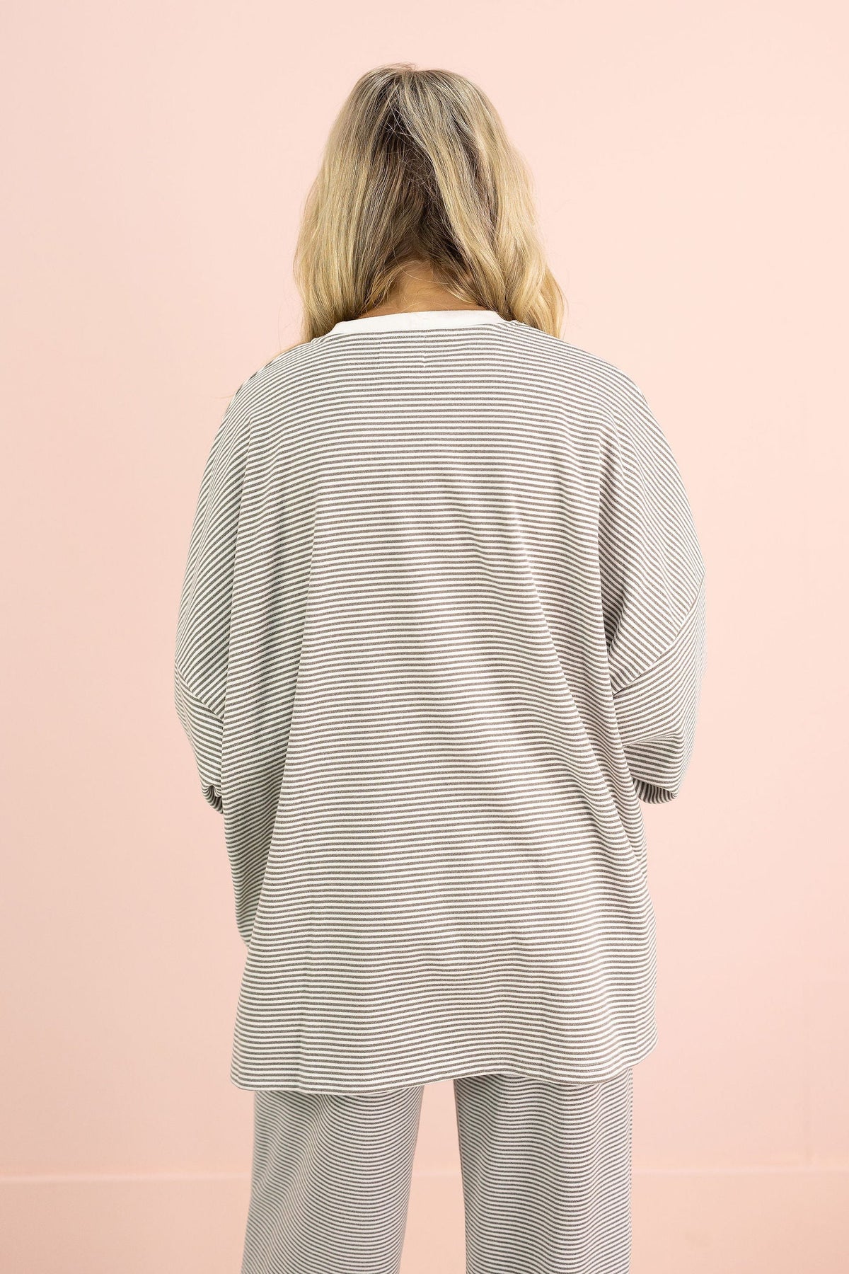 Charcoal Stripe Oversized Top