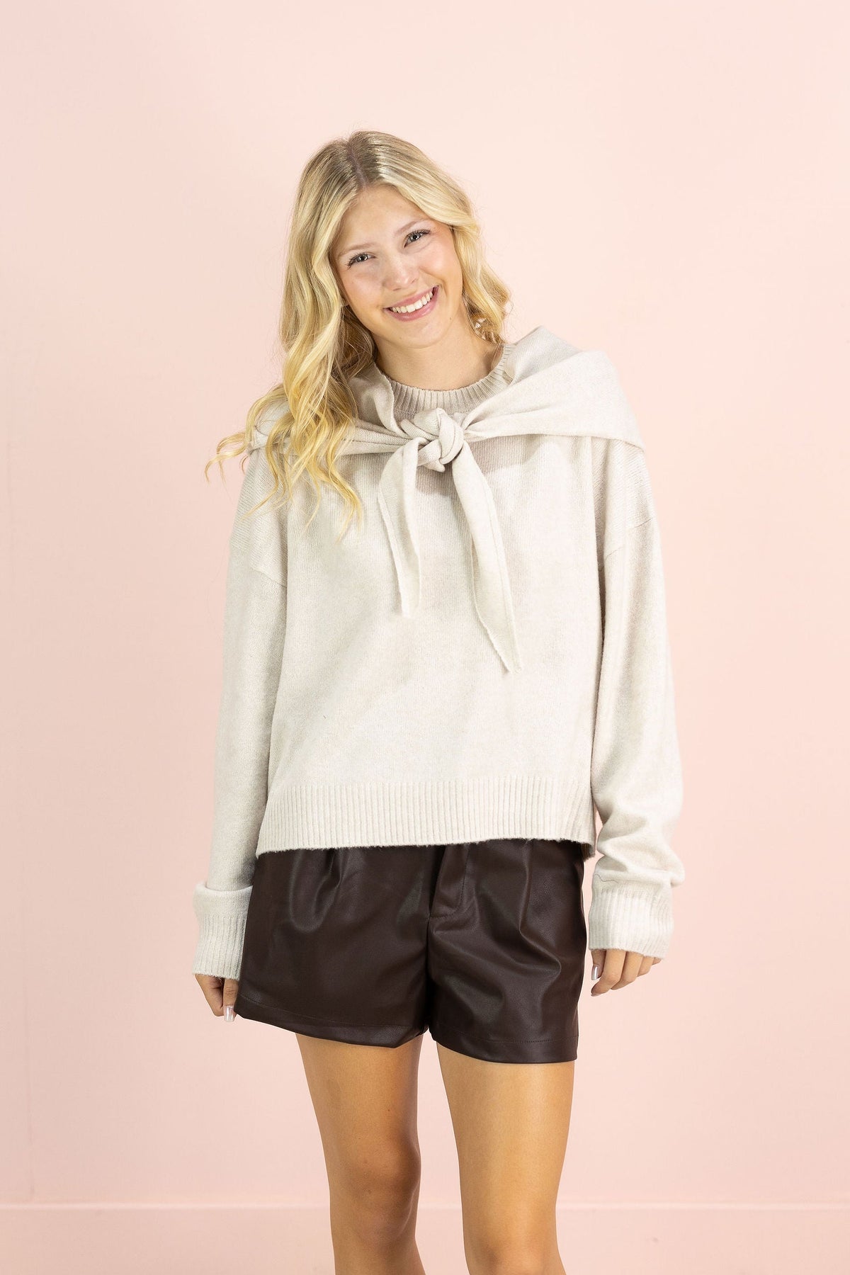 Crewneck Sweater w/ Scarf