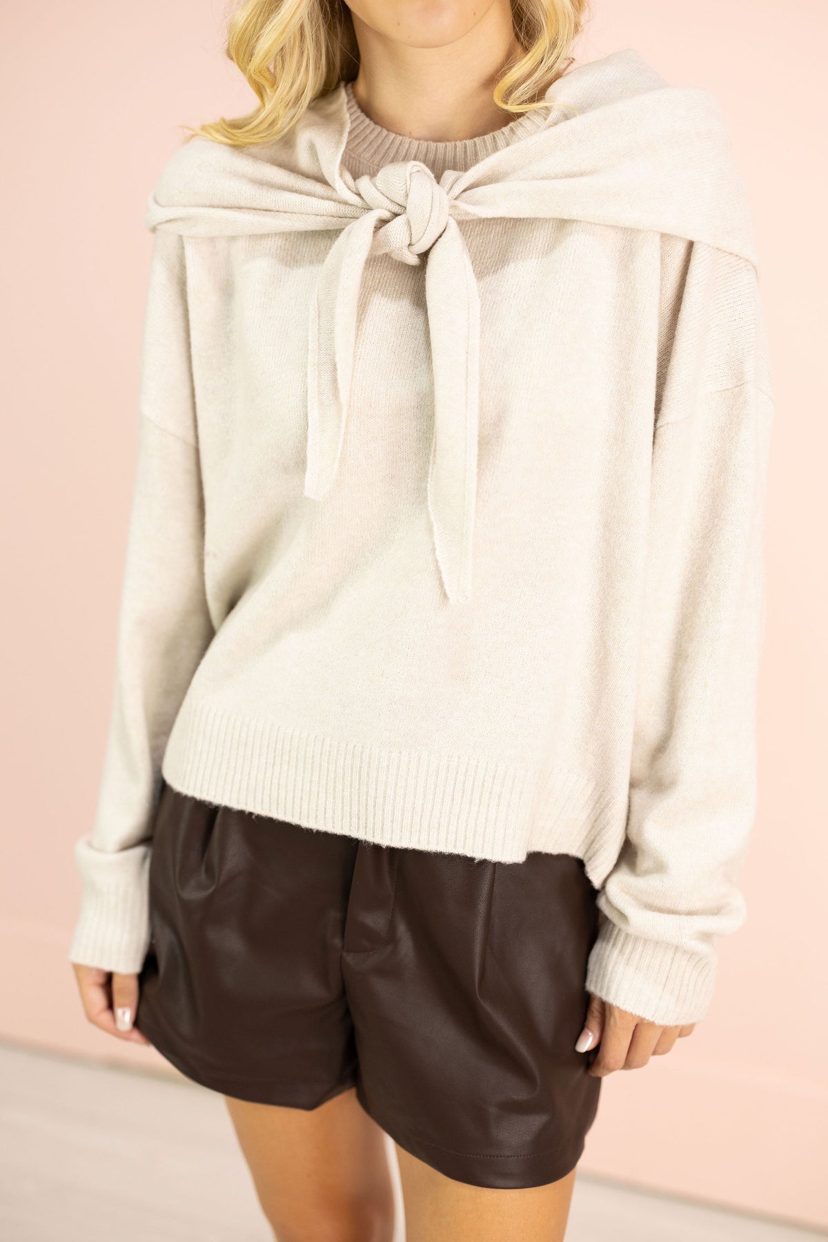 Briley Brown Pleather Shorts