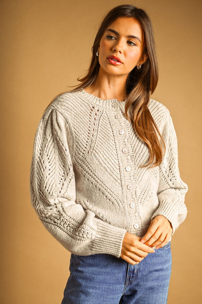 Elloise Button Front Cardigan